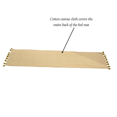 Bamboo Bed Mat Snowflake Weave with Muga Gold – Natural Comfort – Bed Linens on Brown Living™. SKU: SK-BDM-NBG-03-JBG. Img 8.