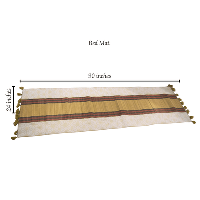 Bamboo Bed Mat Snowflake Weave with Muga Gold – Natural Comfort – Bed Linens on Brown Living™. SKU: SK-BDM-NBG-03-JBG. Img 4.