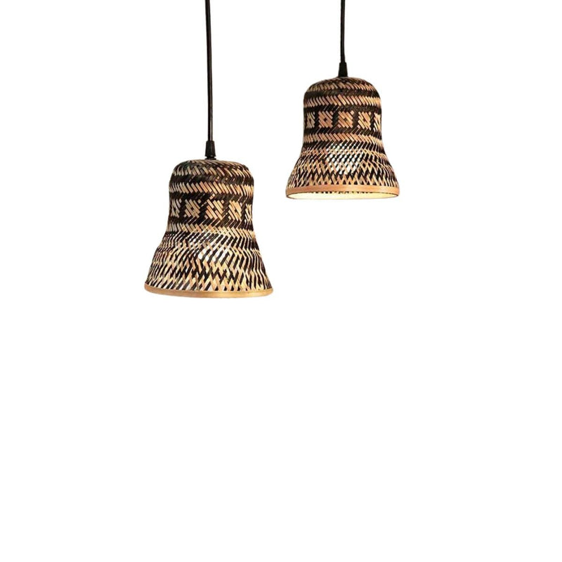 Bamboo Bell Lamp - Set of 2 - Black | Verified Sustainable by Brown Living™