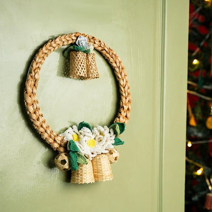 Bamboo Carol Wreath – Handcrafted Eco - Friendly Christmas Decor – Home Decor on Brown Living™. SKU: BMFDE-629. Img 1.
