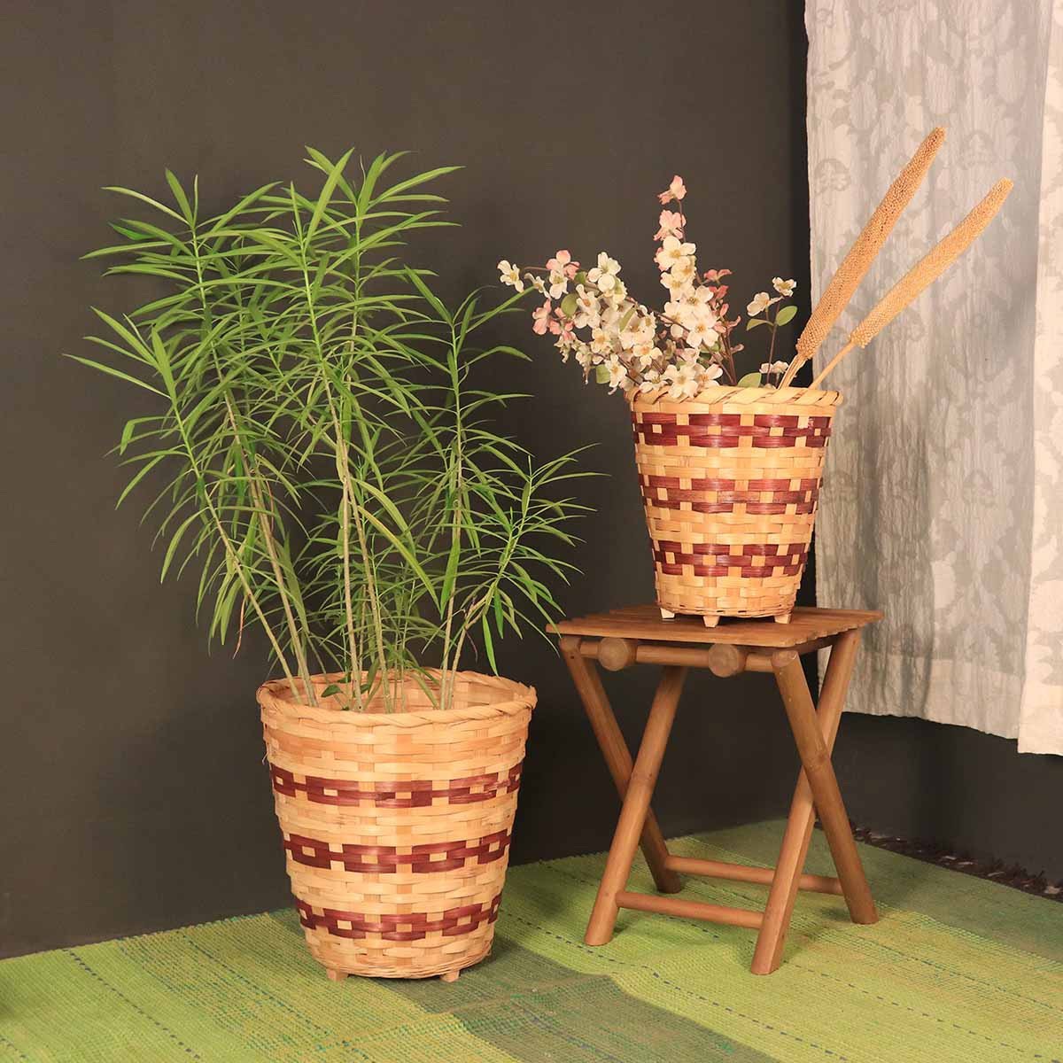 Bamboo Chain Planter - Set of 2 | Verified Sustainable by Brown Living™