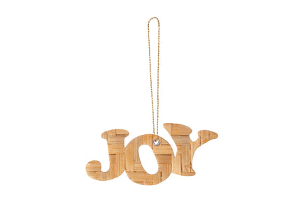 Bamboo Christmas Ornament "Joy" Hanging | Set of 6 (Assorted Colors) – Home Decor on Brown Living™. SKU: HG-792_Medium. Img 13.