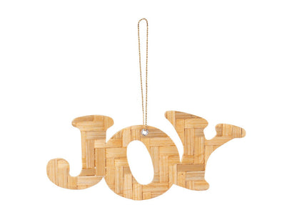 Bamboo Christmas Ornament "Joy" Hanging | Set of 6 (Assorted Colors) – Home Decor on Brown Living™. SKU: HG-792_Medium. Img 8.