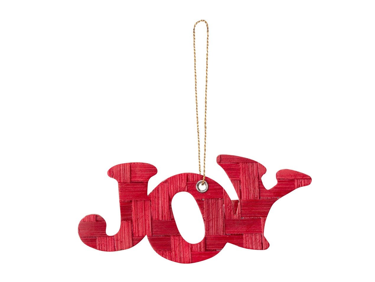 Bamboo Christmas Ornament "Joy" Hanging | Set of 6 (Assorted Colors) – Home Decor on Brown Living™. SKU: HG-792_Small. Img 4.