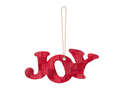 Bamboo Christmas Ornament "Joy" Hanging | Set of 6 (Assorted Colors) – Home Decor on Brown Living™. SKU: HG-792_Small. Img 4.