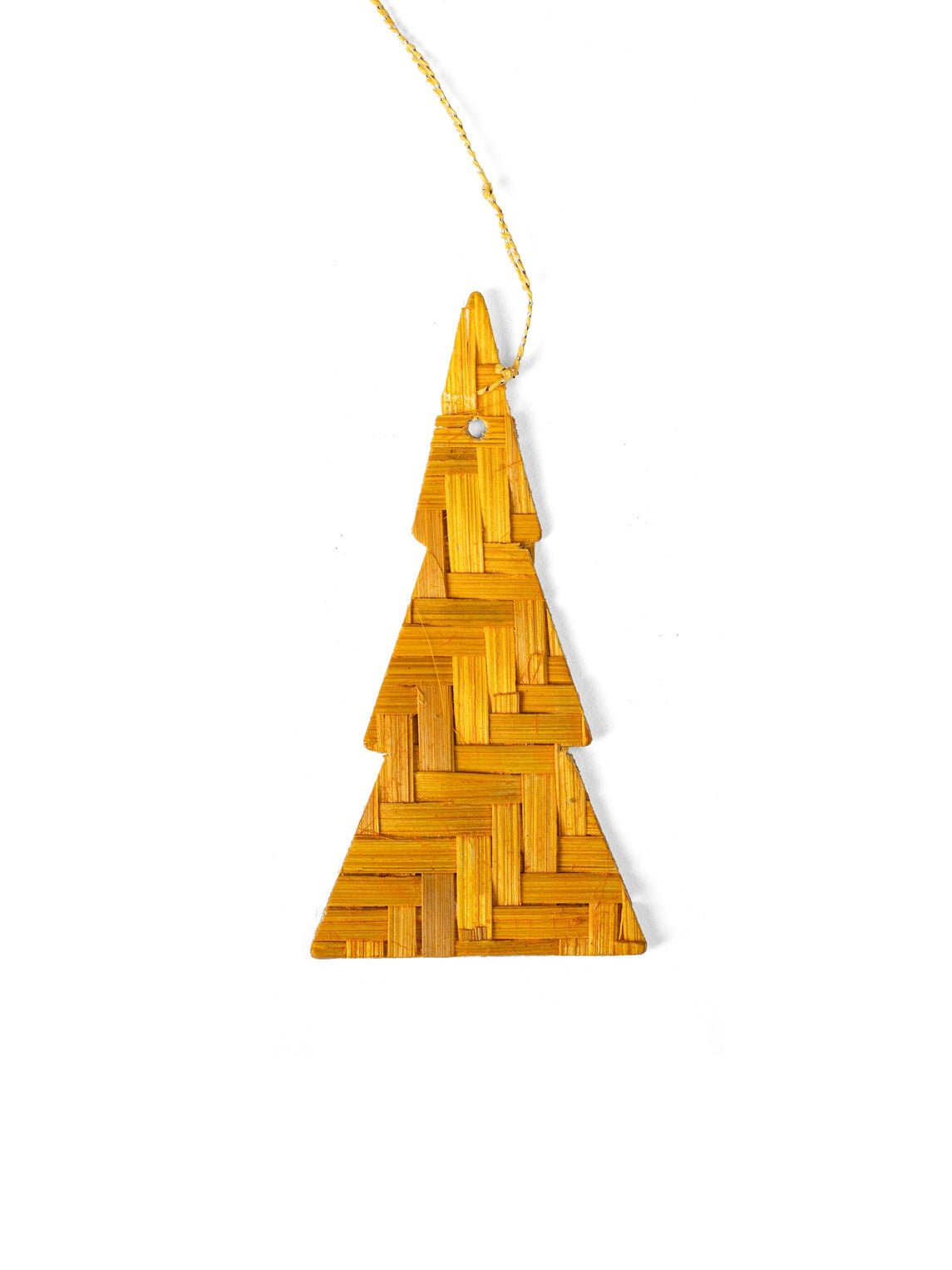 Bamboo Christmas Tree Hanging | Handmade Festive Ornaments | Set of 5 – Home Decor on Brown Living™. SKU: OBDE-558. Img 4.