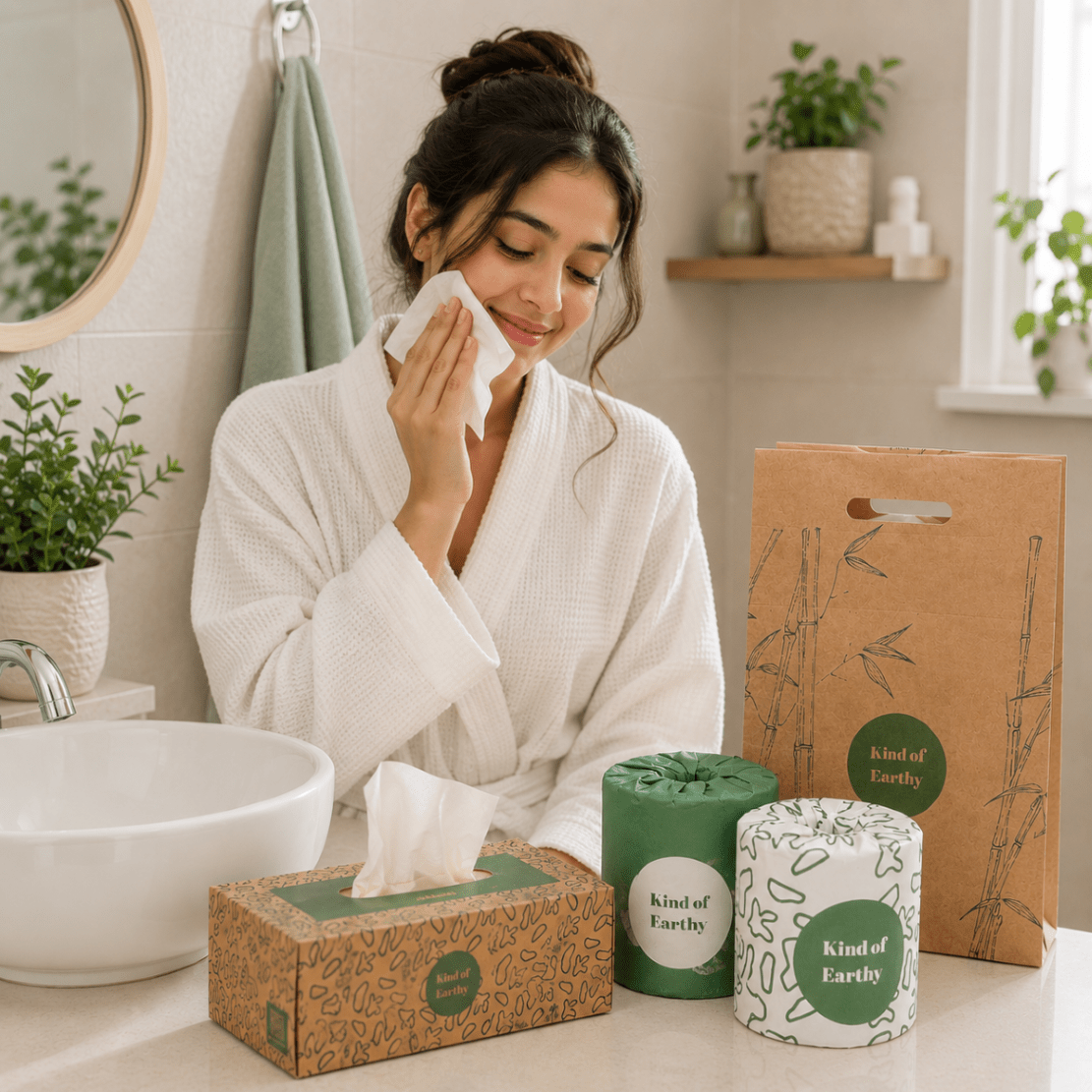 Bamboo Eco Tissue Set, 2 Toilet Rolls | Sustainable Gift Pack – Gift Hampers on Brown Living™. SKU: KOE017-GP4. Img 6.