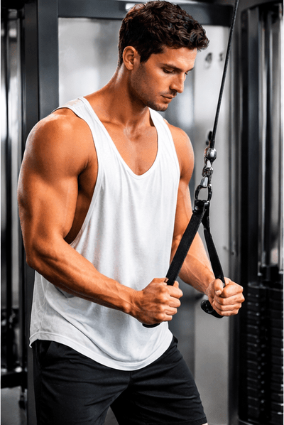 Bamboo Fabric Gen Z Gym Vest For Men Breathable Workout Tank – Mens Vest Coat on Brown Living™. SKU: M-LOSS-GYM-VEST-BLK-M. Img 12.