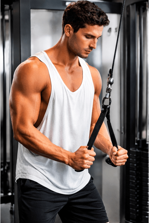 Bamboo Fabric Gen Z Gym Vest For Men Breathable Workout Tank – Mens Vest Coat on Brown Living™. SKU: M-LOSS-GYM-VEST-BLK-M. Img 12.