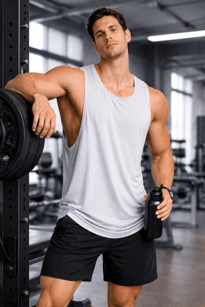 Bamboo Fabric Gen Z Gym Vest For Men Breathable Workout Tank – Mens Vest Coat on Brown Living™. SKU: M-LOSS-GYM-VEST-BLK-M. Img 10.