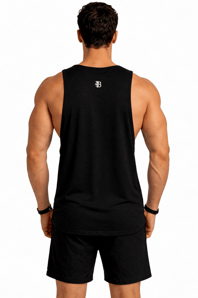 Bamboo Fabric Gen Z Gym Vest For Men Breathable Workout Tank – Mens Vest Coat on Brown Living™. SKU: M-LOSS-GYM-VEST-BLK-M. Img 2.