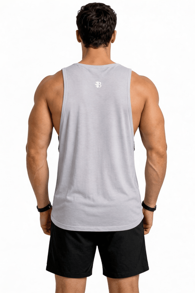 Bamboo Fabric Gen Z Gym Vest For Men Breathable Workout Tank – Mens Vest Coat on Brown Living™. SKU: M-LOSS-GYM-VEST-GRY-M. Img 16.