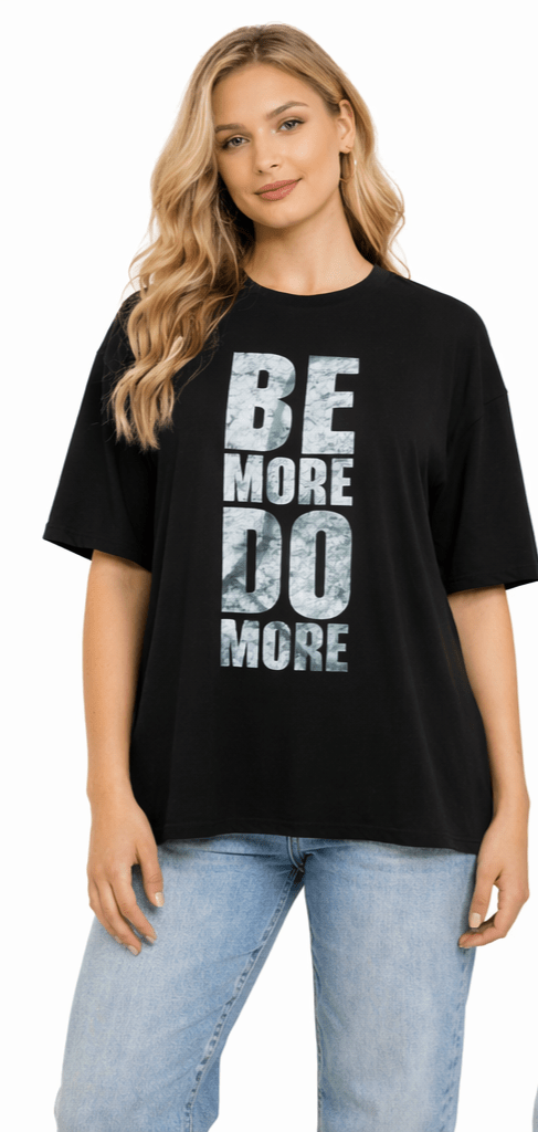 Bamboo Fabric Gen Z Oversized Printed T-Shirt – Soft Streetwear – Womens T-Shirt on Brown Living™. SKU: W-BE-DO-OVERSIZ-BLK-M. Img 11.