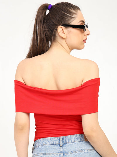 Bamboo Fabric Gen Z Tube Top For Women Strapless Crop Top – Womens Top on Brown Living™. SKU: W-DROP-SHOLDR-TOP-RED-S. Img 6.