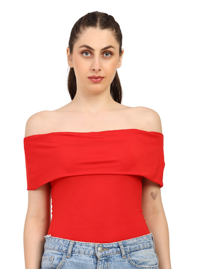 Bamboo Fabric Gen Z Tube Top For Women Strapless Crop Top – Womens Top on Brown Living™. SKU: W-DROP-SHOLDR-TOP-RED-S. Img 1.