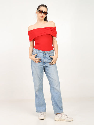Bamboo Fabric Gen Z Tube Top For Women Strapless Crop Top – Womens Top on Brown Living™. SKU: W-DROP-SHOLDR-TOP-RED-S. Img 4.