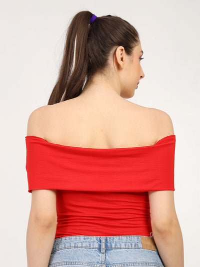 Bamboo Fabric Gen Z Tube Top For Women Strapless Crop Top – Womens Top on Brown Living™. SKU: W-DROP-SHOLDR-TOP-RED-S. Img 2.