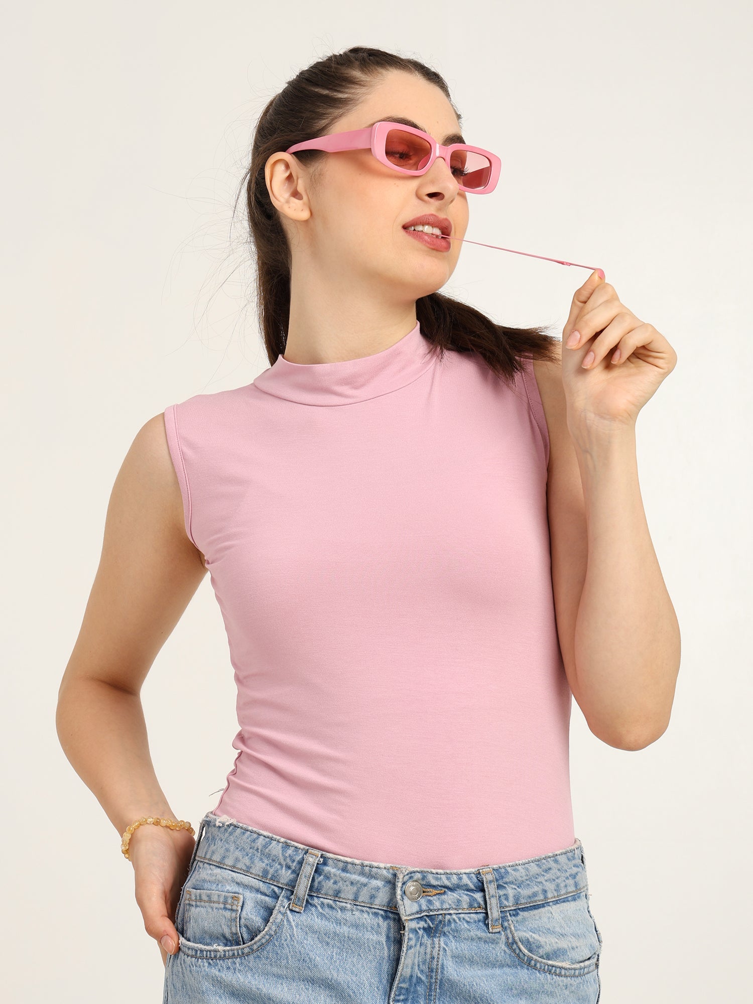 Bamboo Fabric Gen Z Tube Top For Women Strapless Crop Top – Womens Top on Brown Living™. SKU: W-HIGH-NECK-TOP-MOVE-S. Img 16.