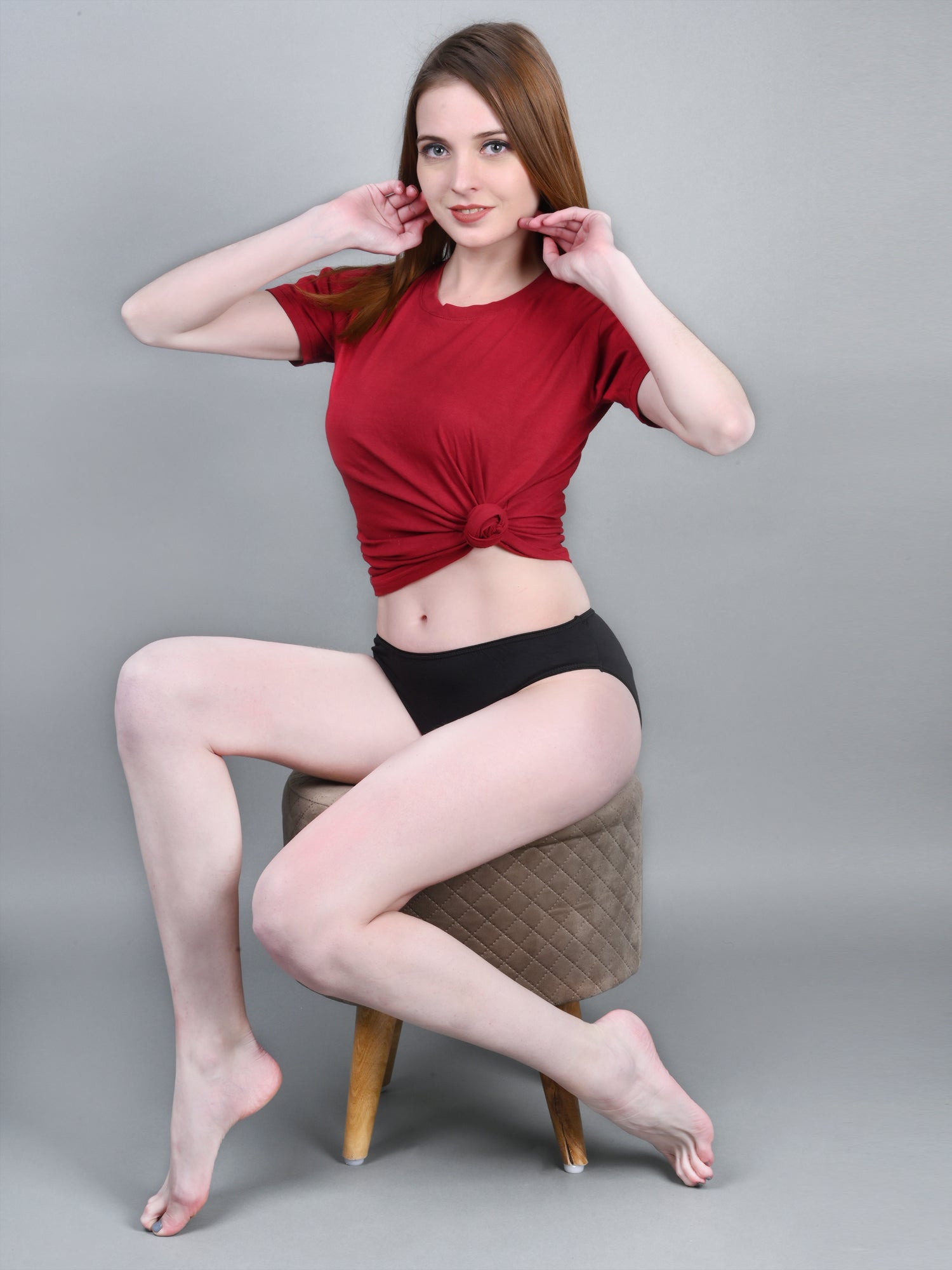 Bamboo Fabric Low Waist Panty Set of 2 – Womens Underwear on Brown Living™. SKU: BIKINI-PCH-BLK-S. Img 18.