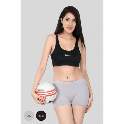 Bamboo Fabric Mid Rise Shorts | Pack of 2 – Womens Shorts on Brown Living™. SKU: BOYS-SHORTY-GRAY-BLK-S. Img 2.