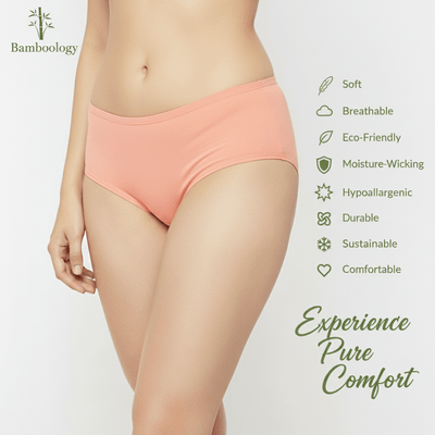Bamboo fabric Women's Underwear Midi waist Panties | Pack Of 2 – Womens Underwear on Brown Living™. SKU: MIDI-PECH-WHITE-XXL. Img 11.