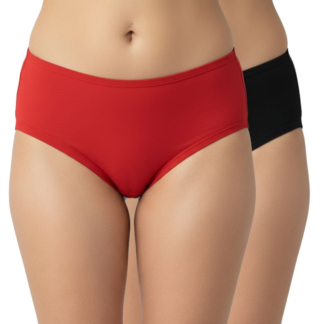 Bamboo fabric Women's Underwear Midi waist Panties | Pack Of 2 – Womens Underwear on Brown Living™. SKU: MIDI-PECH-WHITE-XXL. Img 12.