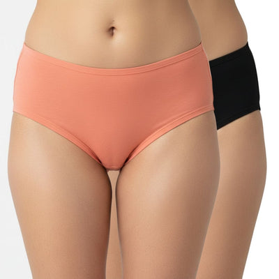 Bamboo fabric Women's Underwear Midi waist Panties | Pack Of 2 – Womens Underwear on Brown Living™. SKU: MIDI-PECH-WHITE-XXL. Img 1.