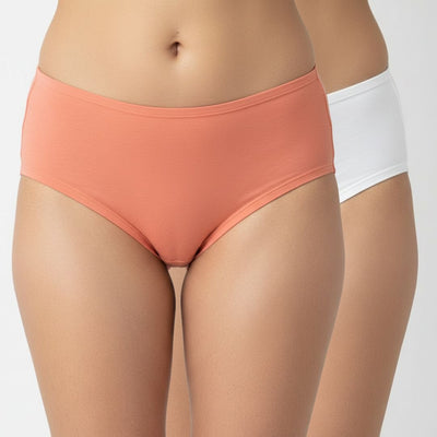 Bamboo fabric Women's Underwear Midi waist Panties | Pack Of 2 – Womens Underwear on Brown Living™. SKU: MIDI-PECH-WHITE-XXL. Img 17.