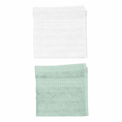 Bamboo Face Towel | Pack Of 2 – Towel on Brown Living™. SKU: FACE-TOWEL-GREEN-CREAM. Img 9.