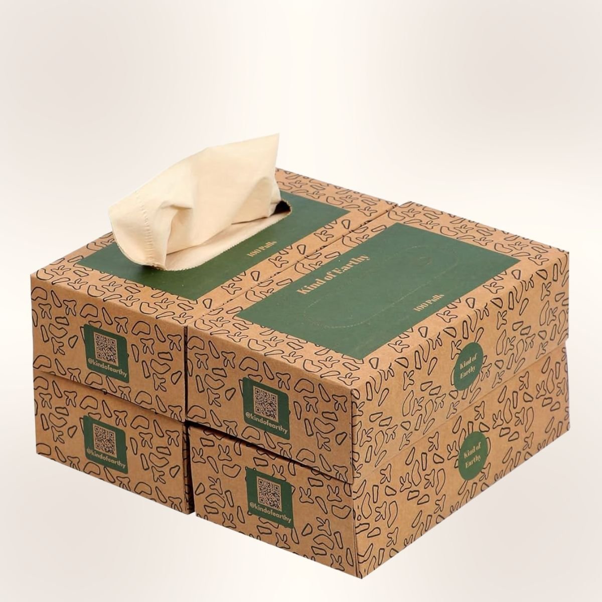 Bamboo Facial Tissues Pack of 2 | 2 - Ply | 100 Pulls Each | Printed Box – Face Tissue on Brown Living™. SKU: KOE-012-CL-4. Img 6.