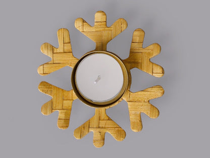 Bamboo Frost Tea Light Holder | Handcrafted Natural Decor | Set of 2 – Home Decor on Brown Living™. SKU: TL-805. Img 5.