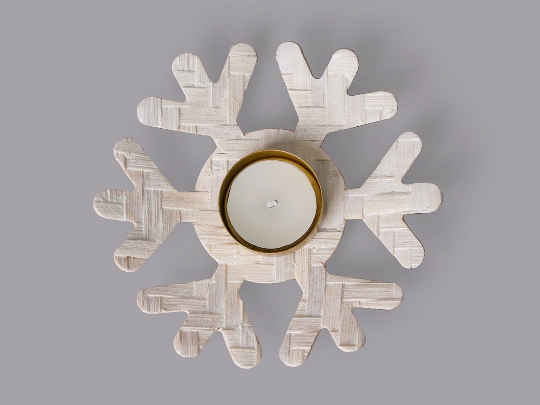 Bamboo Frost Tea Light Holder | Handcrafted Natural Decor | Set of 2 – Home Decor on Brown Living™. SKU: TL-805. Img 3.