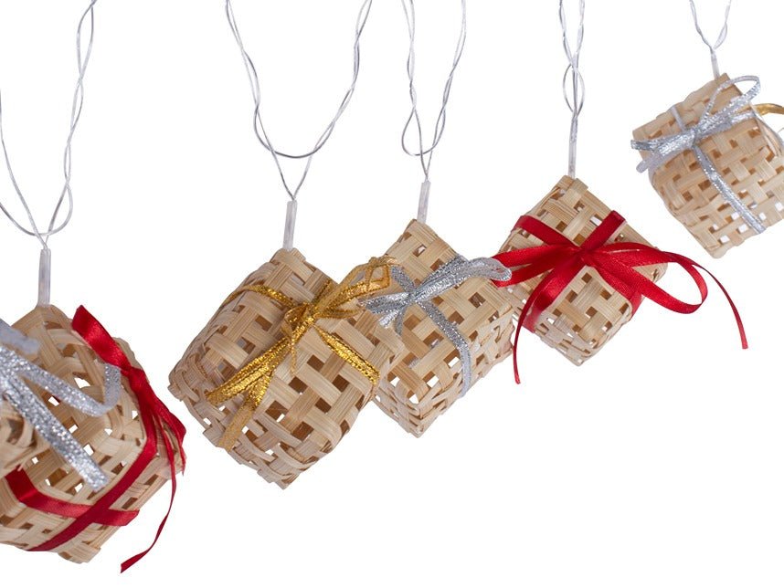Bamboo Gift Box Fairy Lights |Handcrafted Eco - Friendly Decor | 3 Meter – Home Decor on Brown Living™. SKU: FL-763. Img 2.