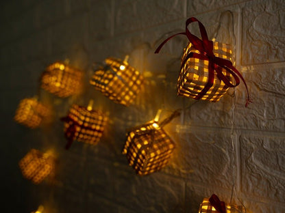 Bamboo Gift Box Fairy Lights |Handcrafted Eco - Friendly Decor | 3 Meter – Home Decor on Brown Living™. SKU: FL-763. Img 1.