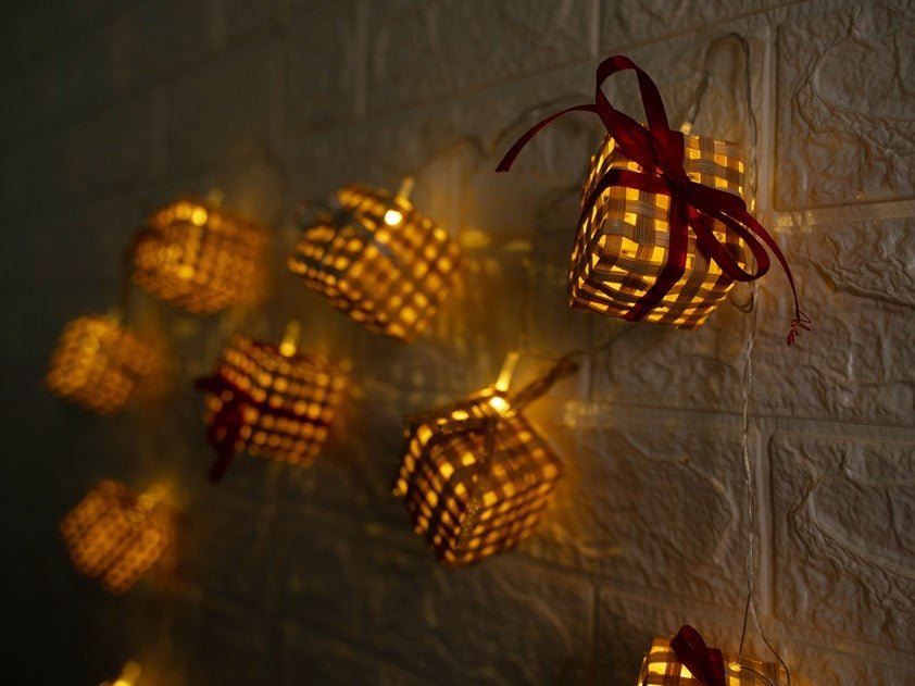 Bamboo Gift Box Fairy Lights |Handcrafted Eco - Friendly Decor | 3 Meter – Home Decor on Brown Living™. SKU: FL-763. Img 1.