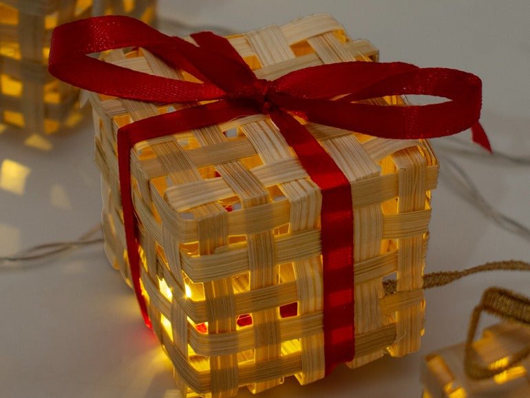 Bamboo Gift Box Fairy Lights |Handcrafted Eco - Friendly Decor | 3 Meter – Home Decor on Brown Living™. SKU: FL-763. Img 5.