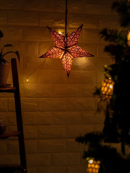 Bamboo Golden Glow Star – Handcrafted Eco - Friendly Christmas Ornament – Home Decor on Brown Living™. SKU: BTDE-633_small. Img 1.