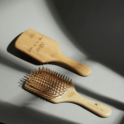 Bamboo Hair Brush | Paddle Brush for Women & Men | Anti Static – Hair Comb on Brown Living™. SKU: TBB-HB-01-BL. Img 2.