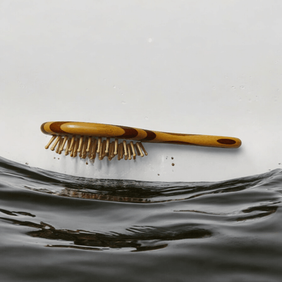 Bamboo Hair Brush – strengthen hair | blood circulation| massage scalp – Hair Brush on Brown Living™. SKU: OEHB1a. Img 5.