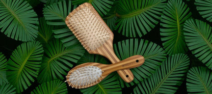 Bamboo Hair Brush – strengthen hair | blood circulation| massage scalp – Hair Brush on Brown Living™. SKU: OEHB1a. Img 5.