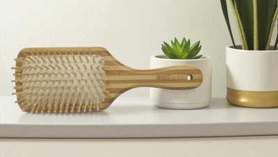 Bamboo Hair Brush – strengthen hair | blood circulation| massage scalp – Hair Brush on Brown Living™. SKU: OEHB2. Img 8.