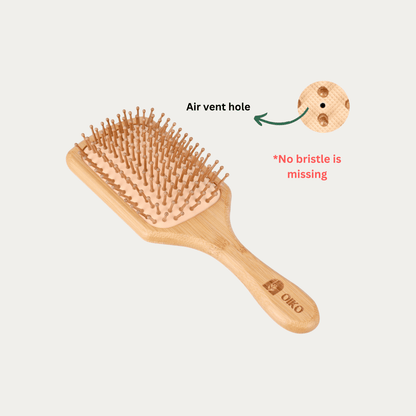 Bamboo Hair Brush with Bamboo Bristles – Hair Brush by OIKO available on Brown Living™. . SKU: BA/HA/P1. Img 4.