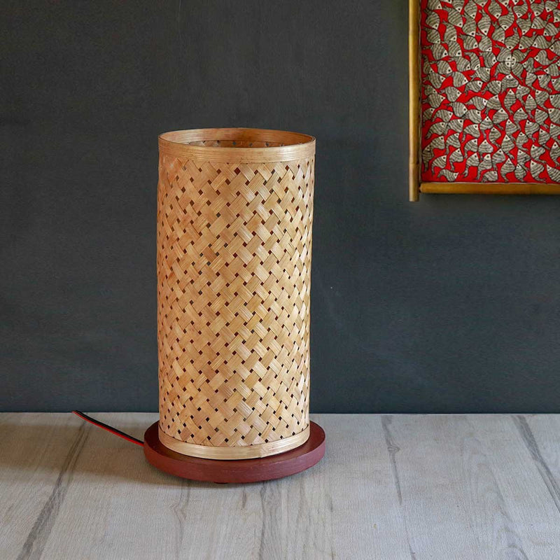 Bamboo Handmade Table Lamp withBase | Verified Sustainable by Brown Living™