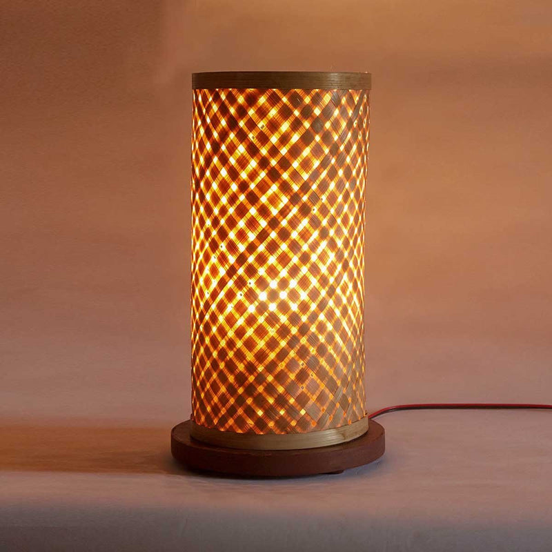 Bamboo Handmade Table Lamp withBase | Verified Sustainable by Brown Living™