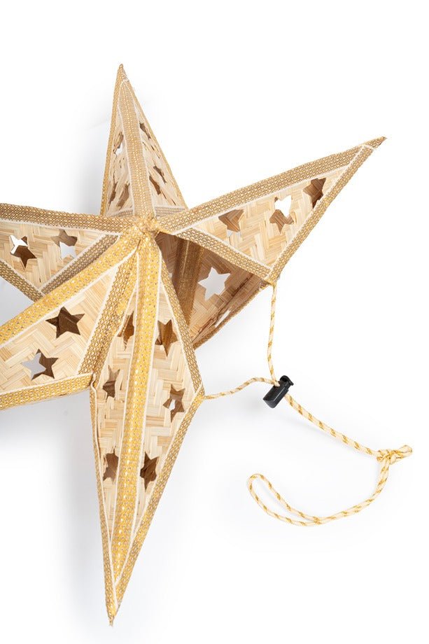 Bamboo Joy Star | Handcrafted Eco - Friendly Christmas Decor – Home Decor on Brown Living™. SKU: ST-820_Large_Red. Img 12.