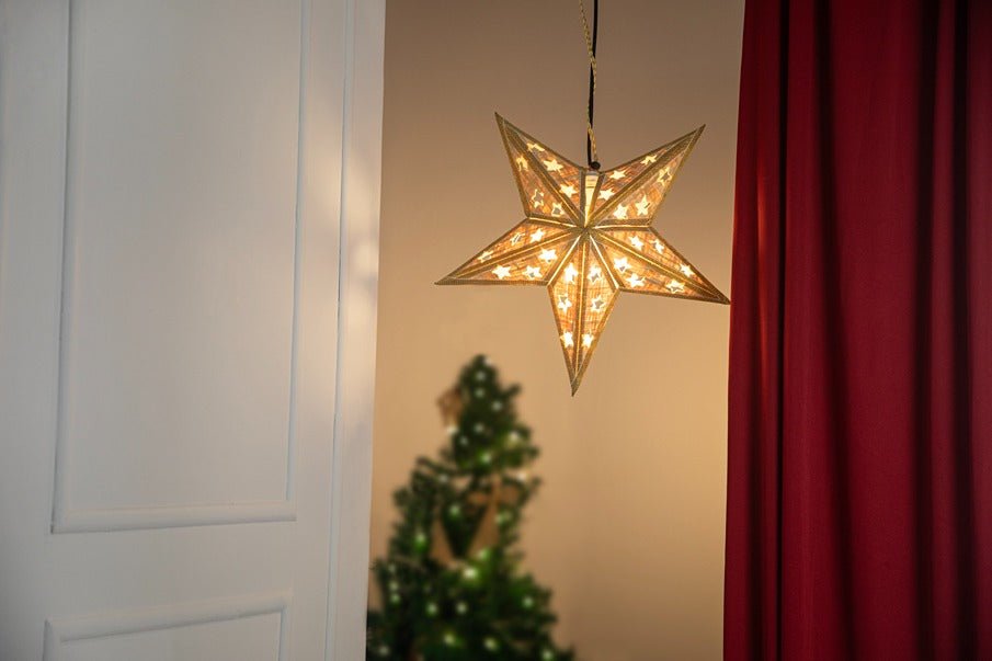 Bamboo Joy Star | Handcrafted Eco - Friendly Christmas Decor – Home Decor on Brown Living™. SKU: ST-820_Medium_Natural. Img 2.