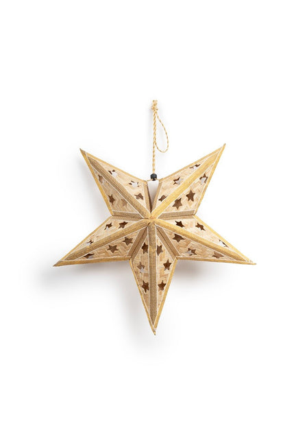 Bamboo Joy Star | Handcrafted Eco - Friendly Christmas Decor – Home Decor on Brown Living™. SKU: ST-820_Medium_Red. Img 7.