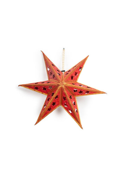 Bamboo Joy Star | Handcrafted Eco - Friendly Christmas Decor – Home Decor on Brown Living™. SKU: ST-820_Medium_Red. Img 9.
