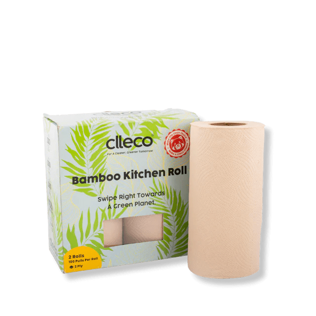 Bamboo Kitchen Roll – Eco - Friendly & Absorbent Paper Towels – Kitchen Linens by Clleco available on Brown Living™. Pack Of 1 . SKU: KR11124. Img 2.