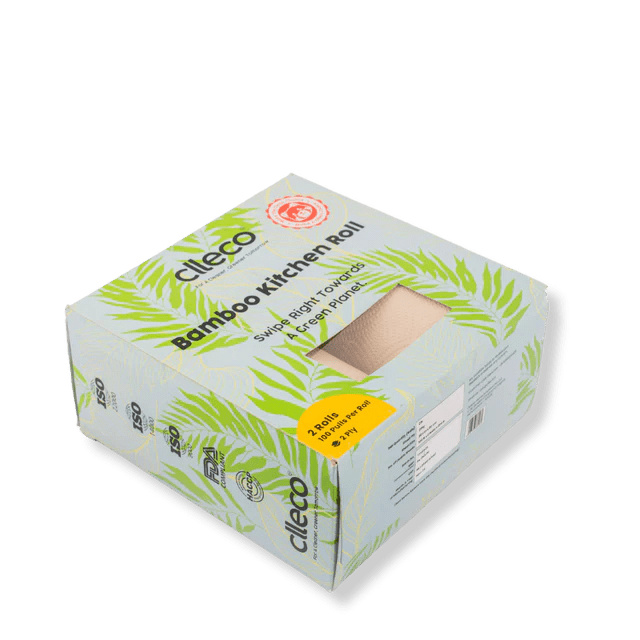 Bamboo Kitchen Roll – Eco - Friendly & Absorbent Paper Towels – Kitchen Linens by Clleco available on Brown Living™. Pack Of 1 . SKU: KR11124. Img 1.